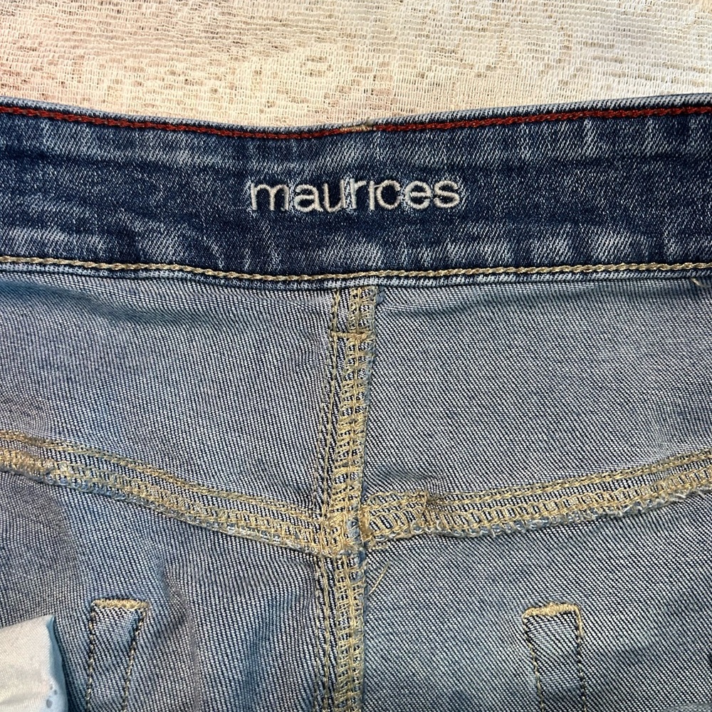 Maurices Dark Blue Distressed Ankle Jeans - Picture 4 of 5